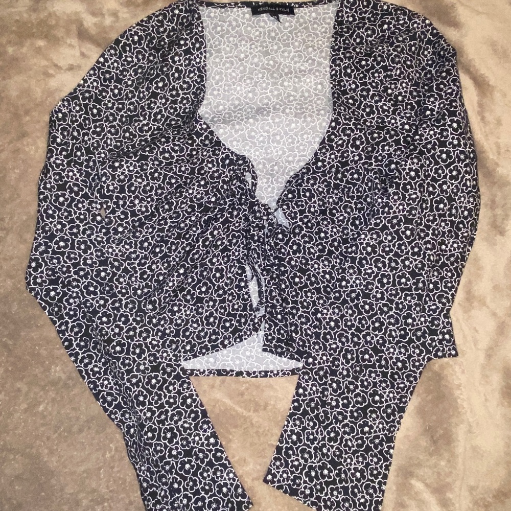Black and White Kendall x Kylie Cardigan/top